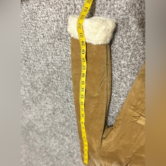 Vintage XOXO Leather Jacket Fur Collar Lined Women's Size XL Tan  Y2K 90s - Picture 10 of 13